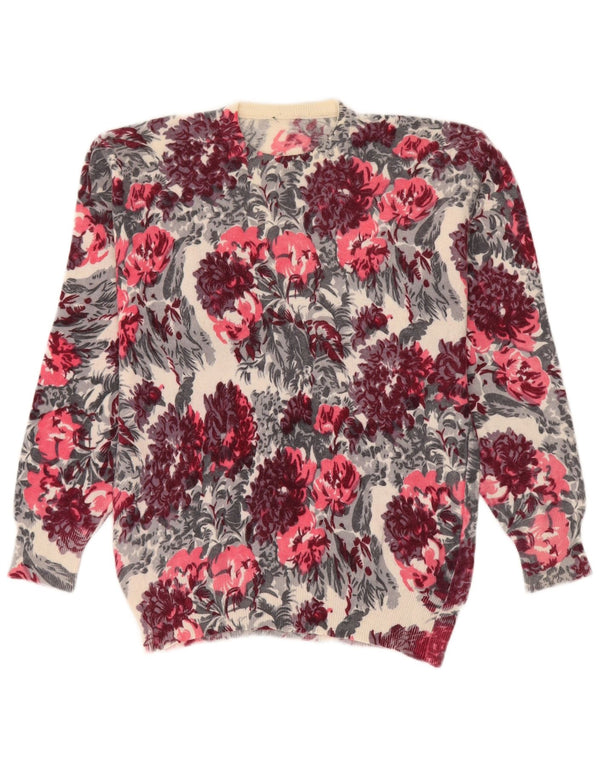 Vintage Womens Crew Neck Jumper Sweater IT 46 Large Multicoloured Floral