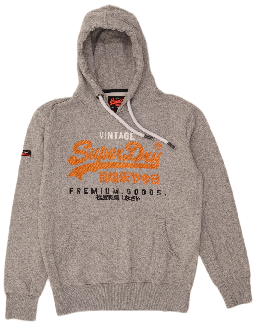 Superdry Mens Graphic Hoodie Jumper Large Grey Cotton