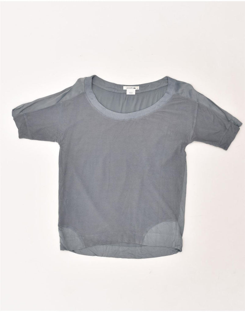 LACOSTE Womens T-Shirt Top Size 38 Medium Grey Cotton | Vintage Lacoste | Thrift | Second-Hand Lacoste | Used Clothing | Messina Hembry 