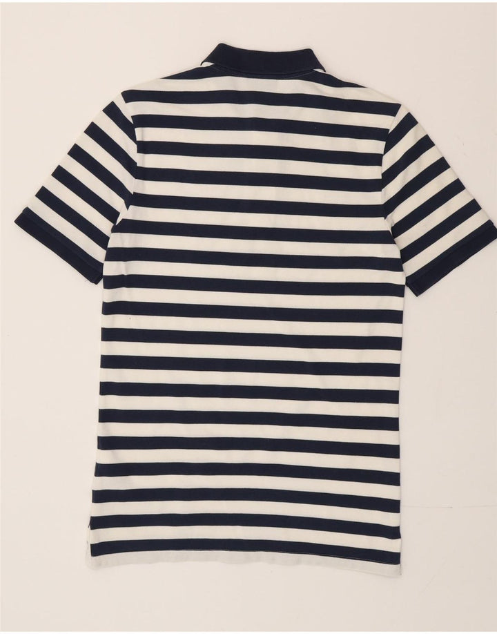 Nike Mens Polo Shirt Small Navy Blue Striped Cotton