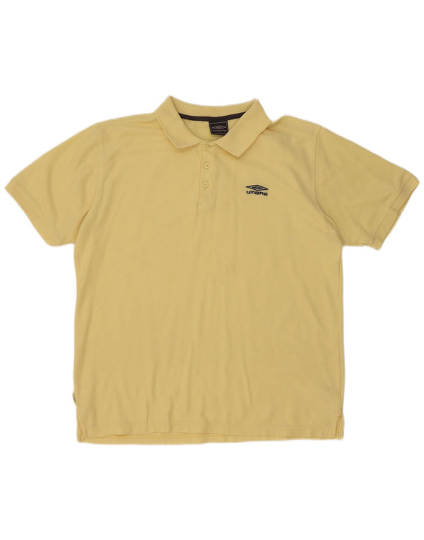 Umbro Mens Polo Shirt XL Yellow Polyester