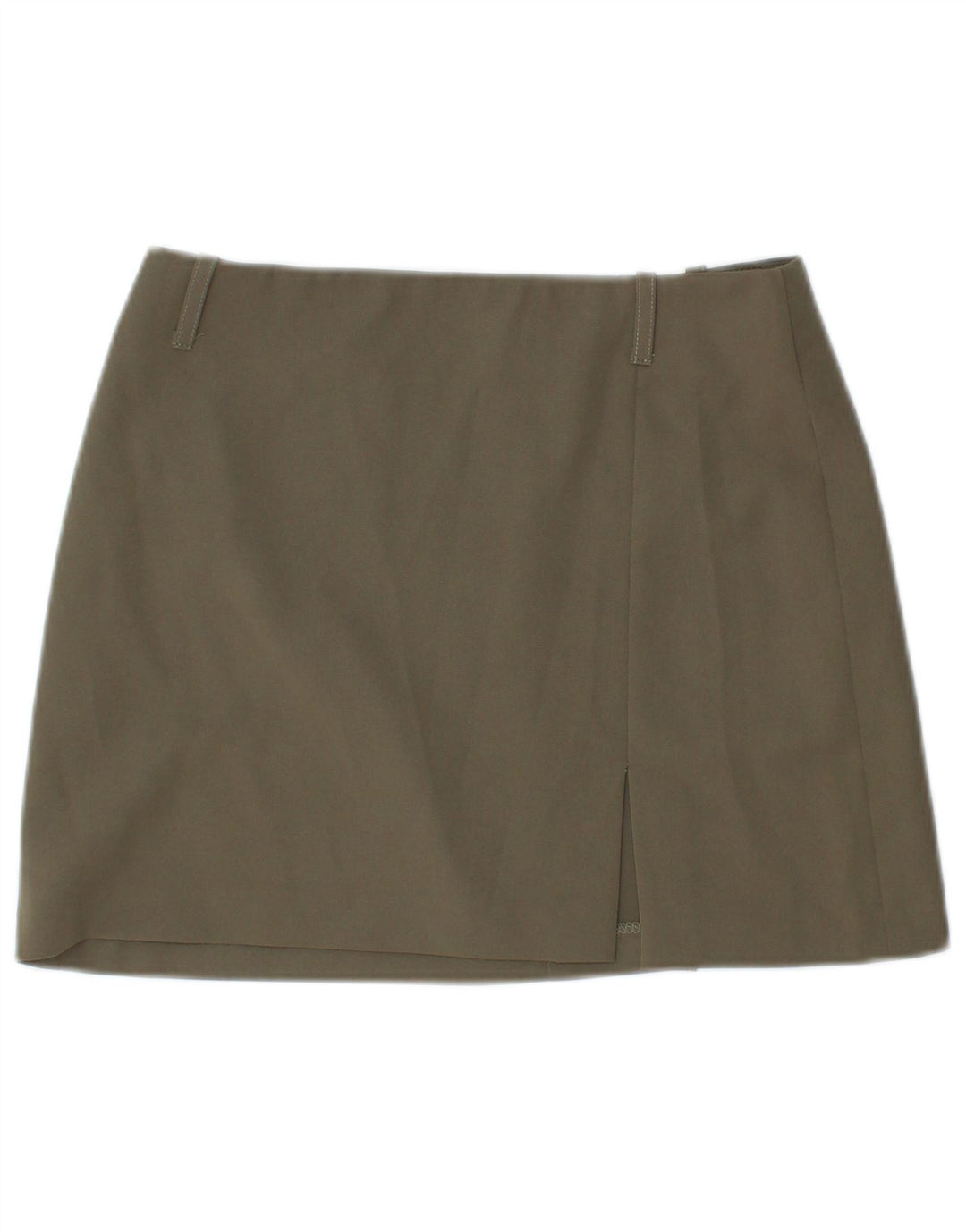 VINTAGE Womens Low Waist Mini Skirt IT 40 Small W28  Khaki Polyester