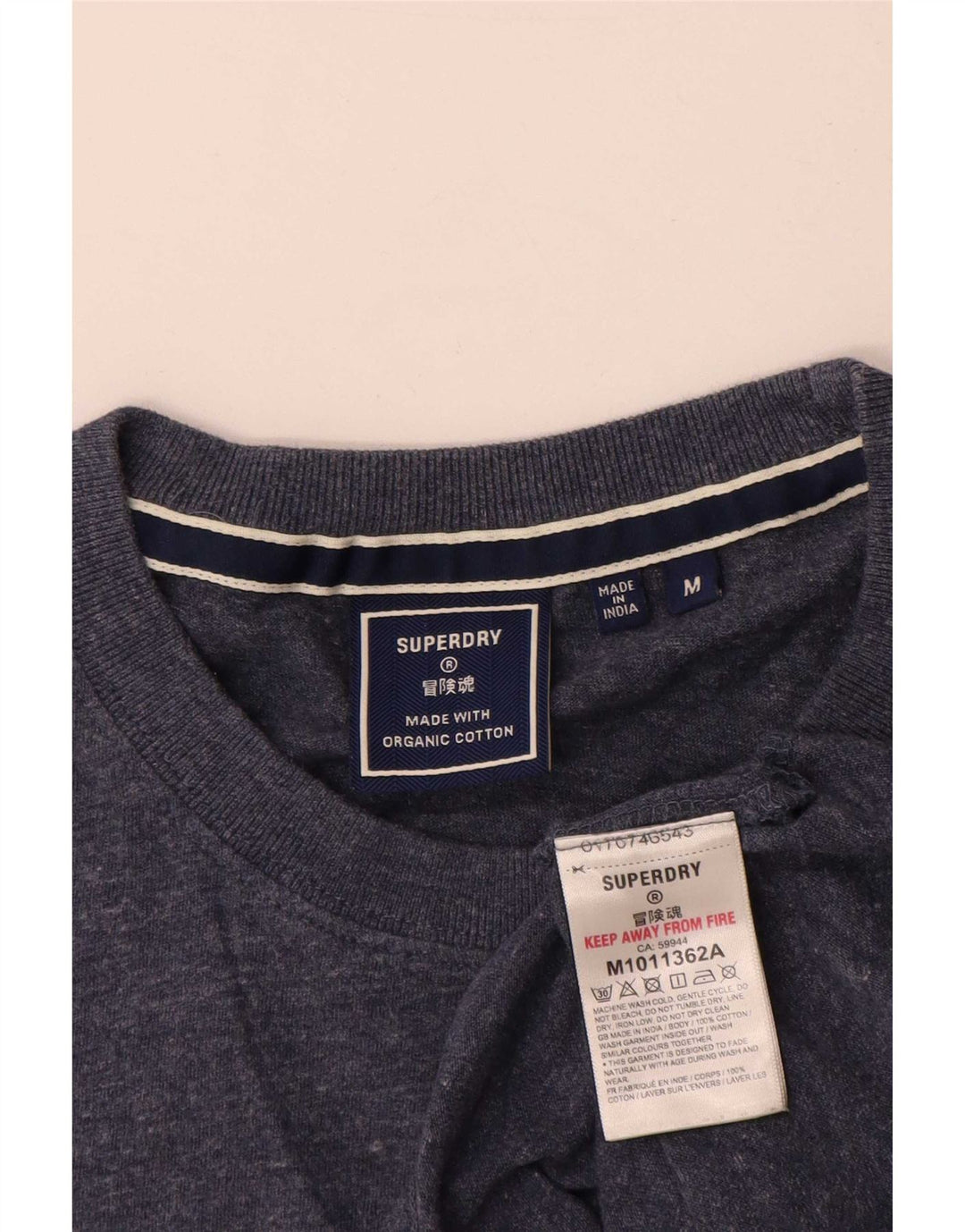 Superdry Mens T-Shirt Top Medium Navy Blue Cotton
