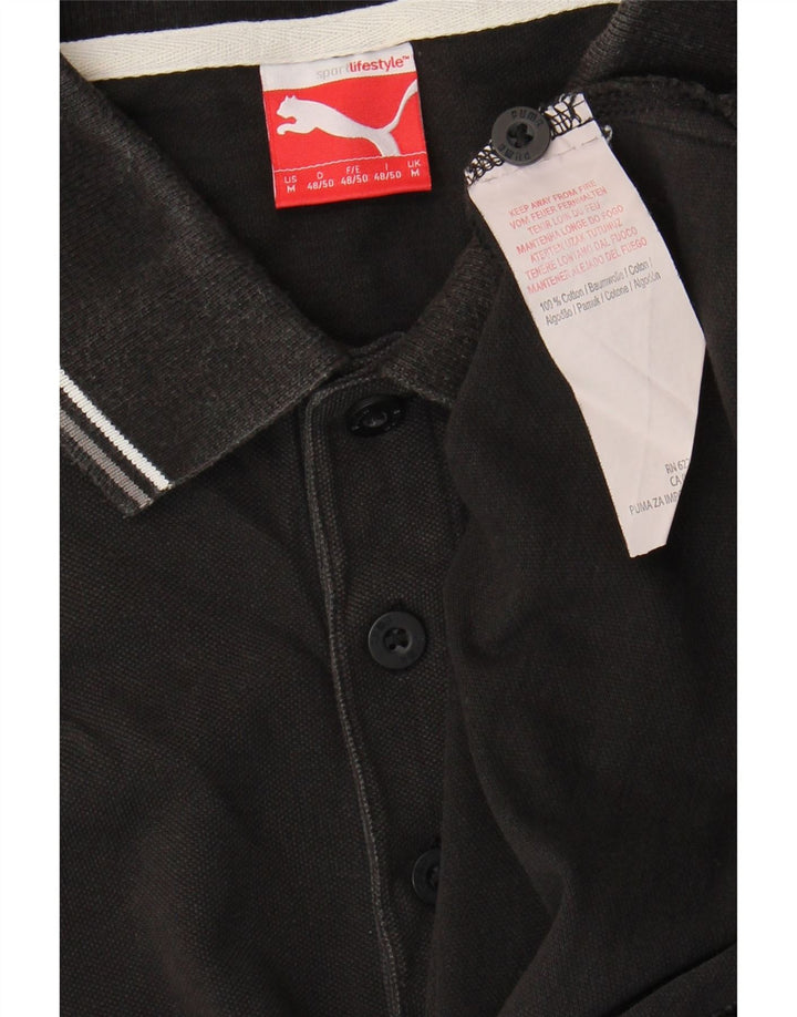 PUMA Mens Polo Shirt Medium Black Cotton Vintage Puma and Second-Hand Puma from Messina Hembry 