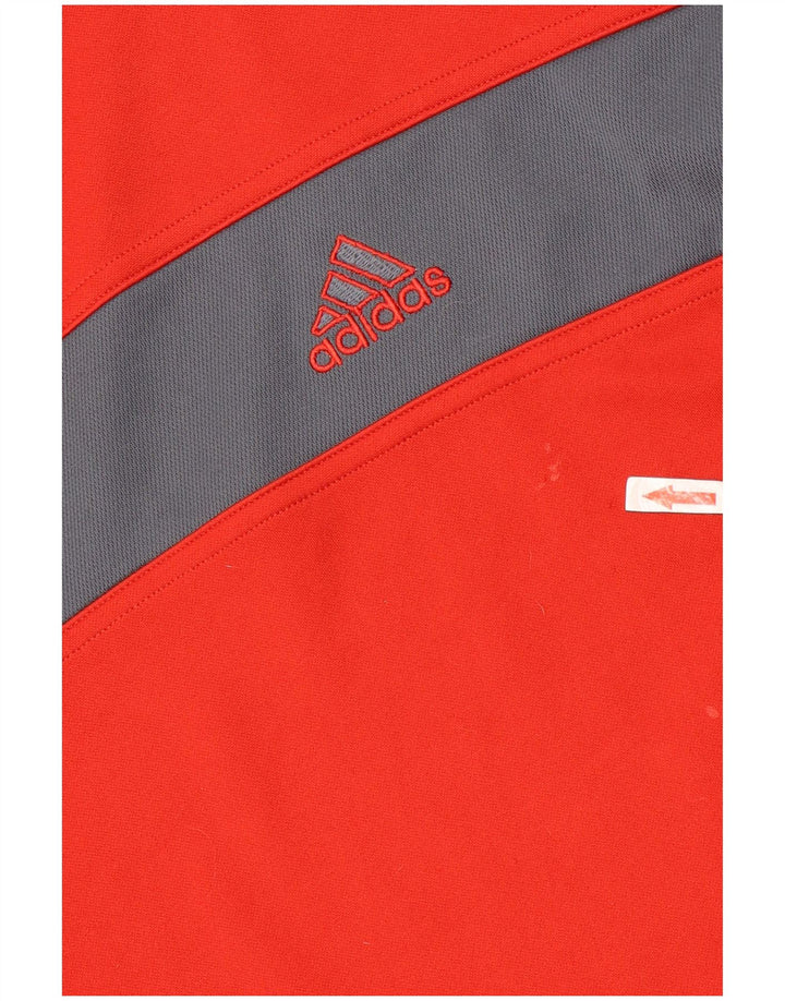 ADIDAS Mens T-Shirt Top UK 42/44 Large Red Colourblock Polyester