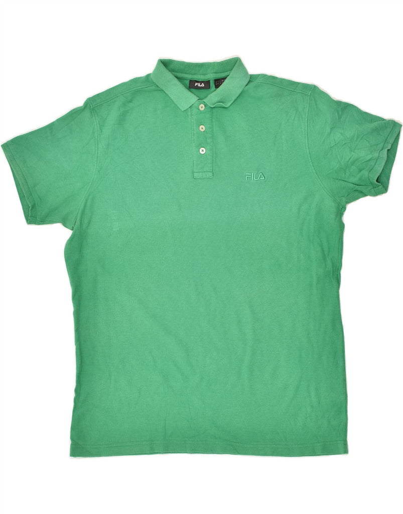 FILA Mens Polo Shirt Large Green Cotton | Vintage Fila | Thrift | Second-Hand Fila | Used Clothing | Messina Hembry 