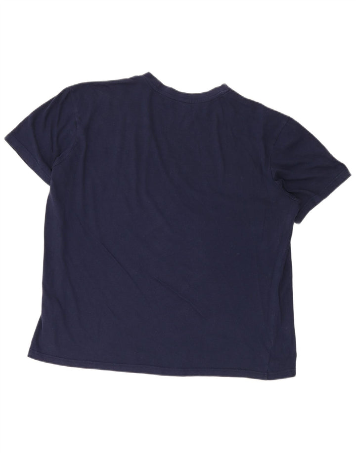 NIKE Womens Athletic Cut T-Shirt Top UK 20 2XL Navy Blue Cotton