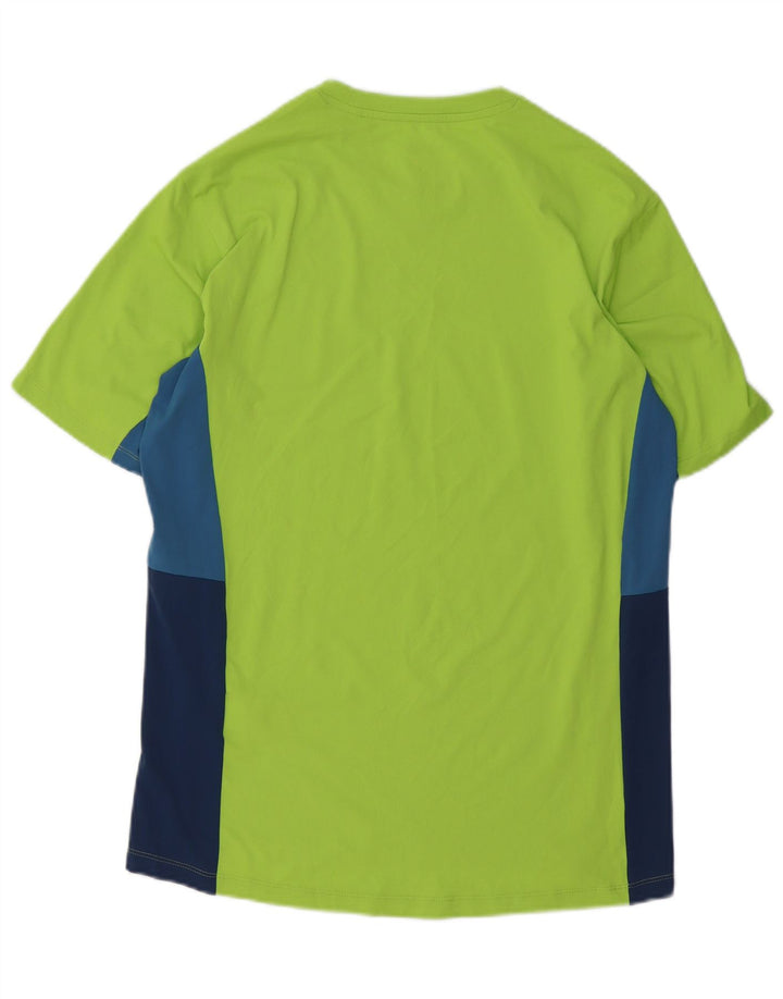 Jack Wolfskin Mens T-Shirt Top Small Green Colourblock Polyester