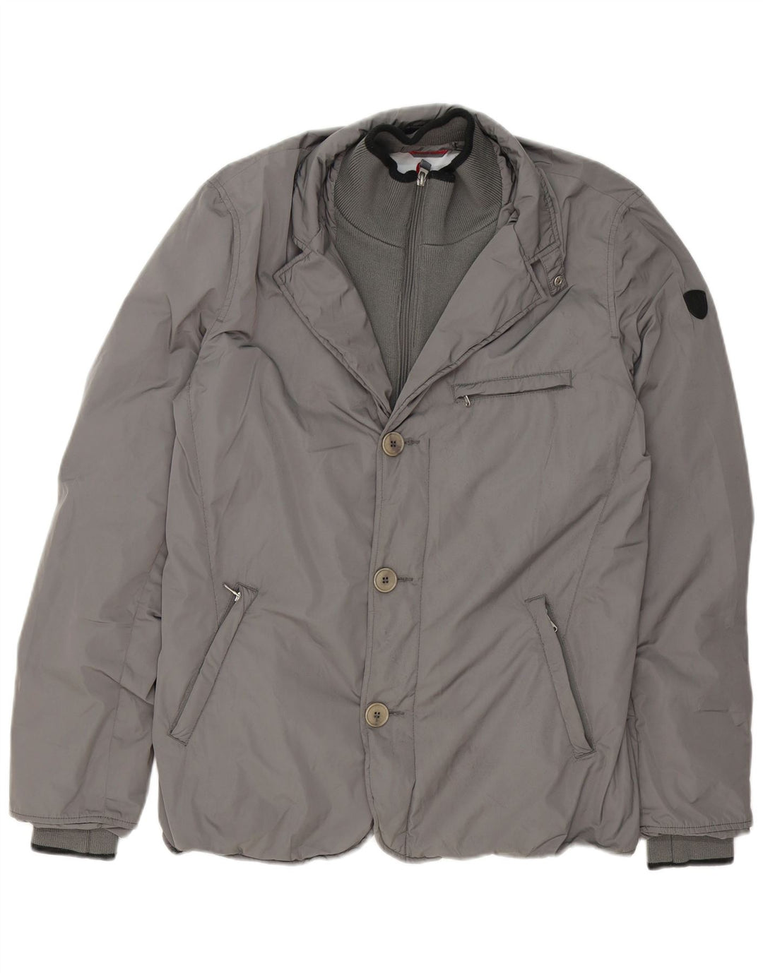 Conte of Florence Mens Bomber Jacket UK 40 Large Grey Polyester