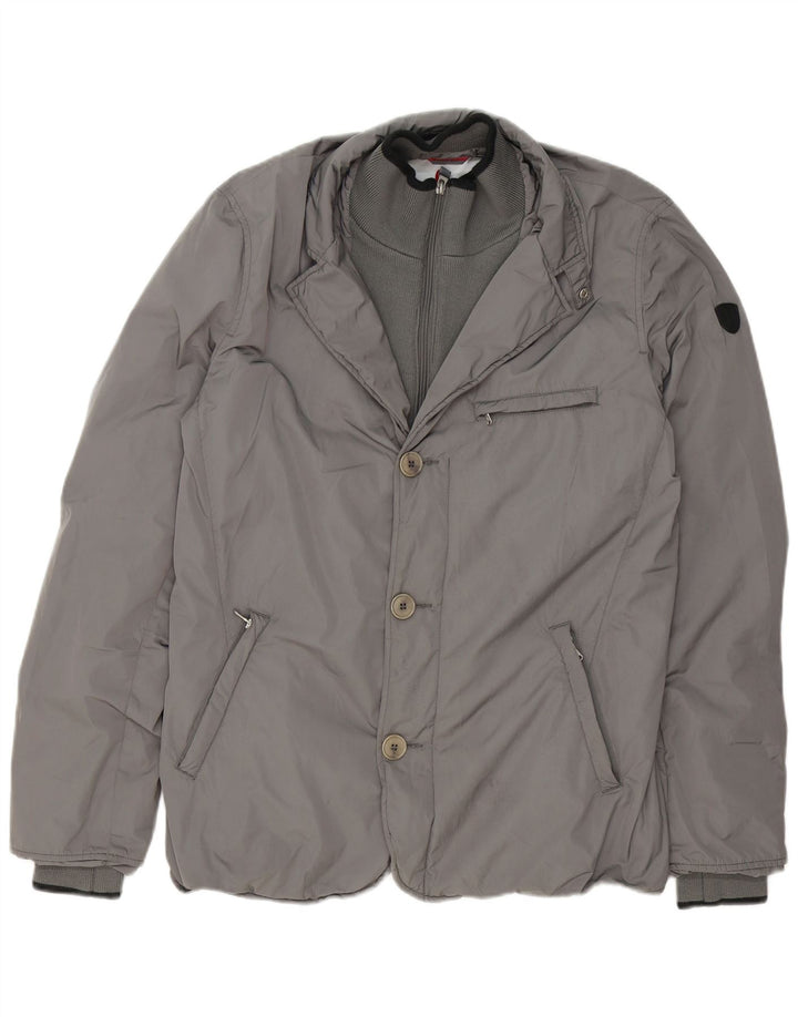 Conte of Florence Mens Bomber Jacket UK 40 Large Grey Polyester