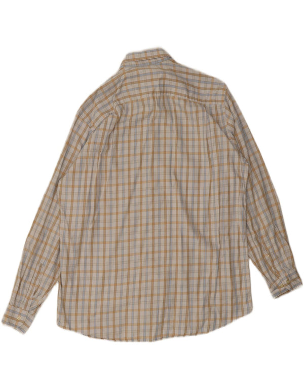 Lacoste Mens Shirt Size 44 XL Off White Check