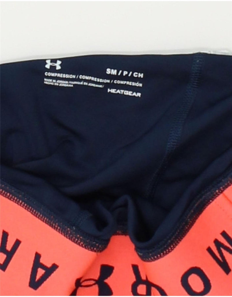 UNDER ARMOUR Womens Heat Gear Graphic Leggings UK 8 Small Navy Blue | Vintage Under Armour | Thrift | Second-Hand Under Armour | Used Clothing | Messina Hembry 