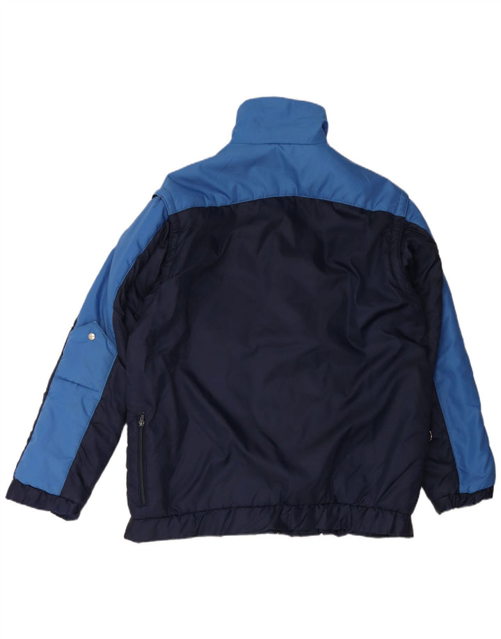 VINTAGE Mens Padded Jacket UK 42 XL Navy Blue Colourblock