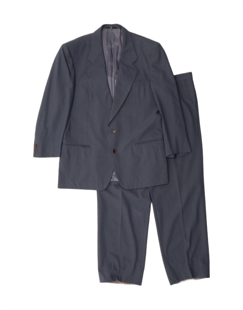 VALENTINO Mens 2 Button 2 Piece Suit IT 48 Medium W36 L28 Blue Virgin Wool Vintage Valentino and Second-Hand Valentino from Messina Hembry 