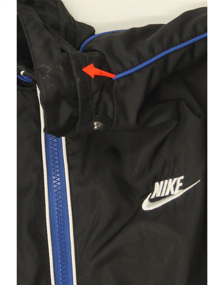 NIKE Boys Windbreaker Jacket 12-13 Years Large Black Polyester Vintage Nike and Second-Hand Nike from Messina Hembry 