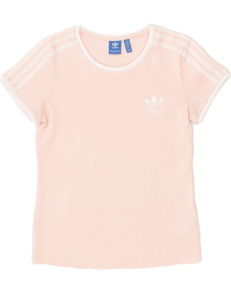 ADIDAS Womens T-Shirt Top UK 14 Medium Pink Polyester | Vintage Adidas | Thrift | Second-Hand Adidas | Used Clothing | Messina Hembry 