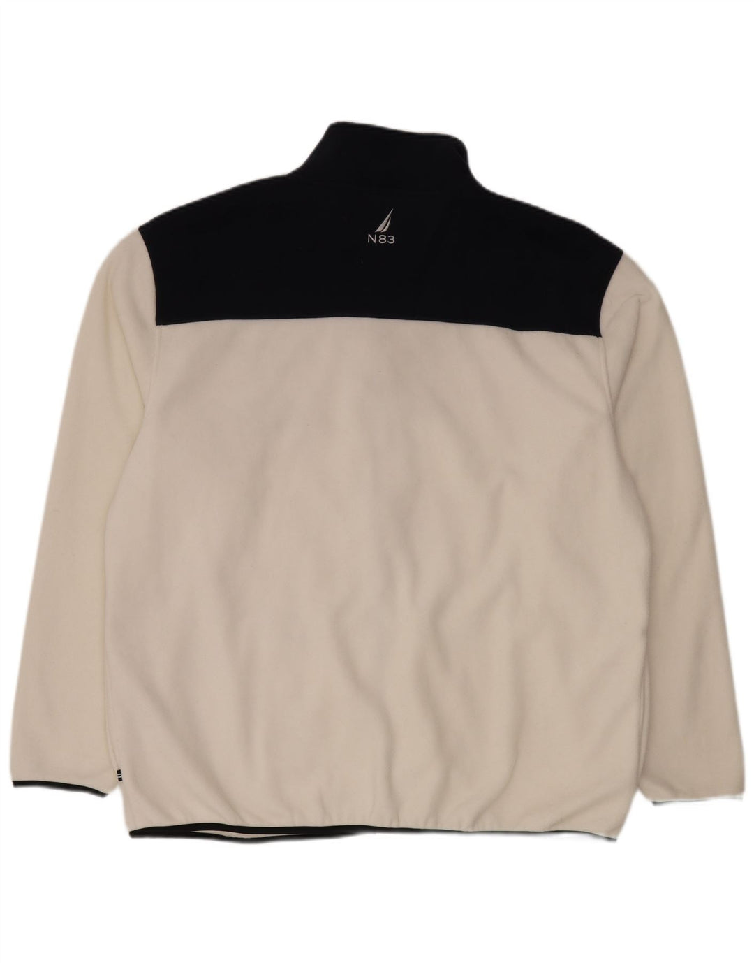 Nautica Mens Fleece Jacket UK 44 2XL White Colourblock Polyester