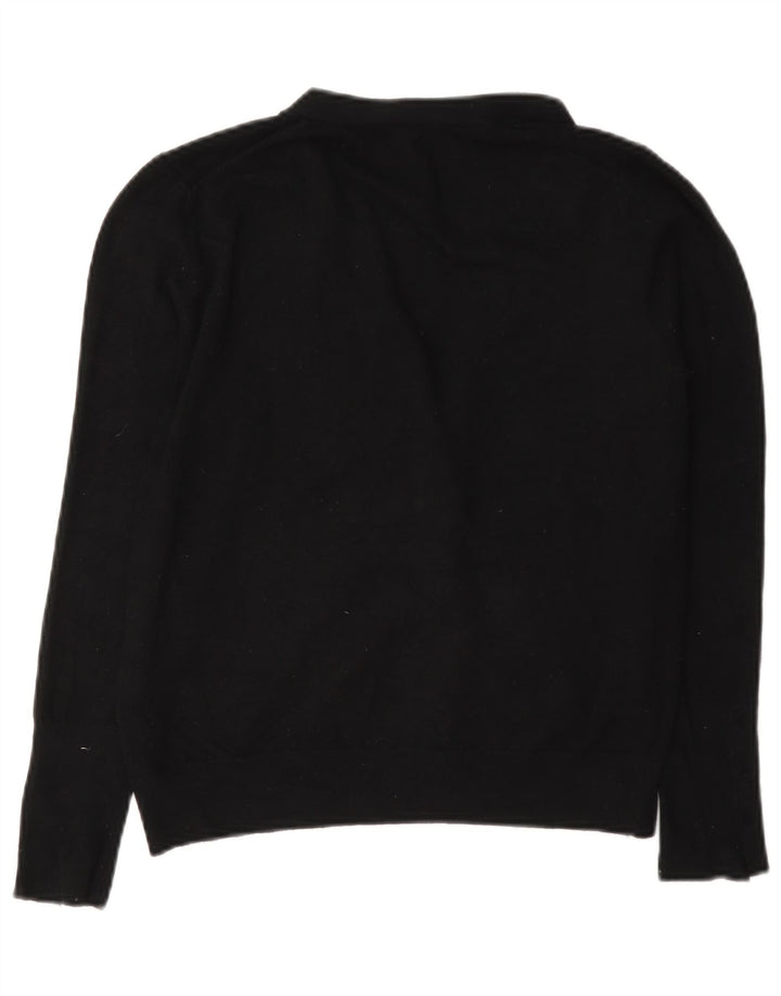 Zara Womens Regular Fit Cardigan Sweater UK 14 Large Black Viscose
