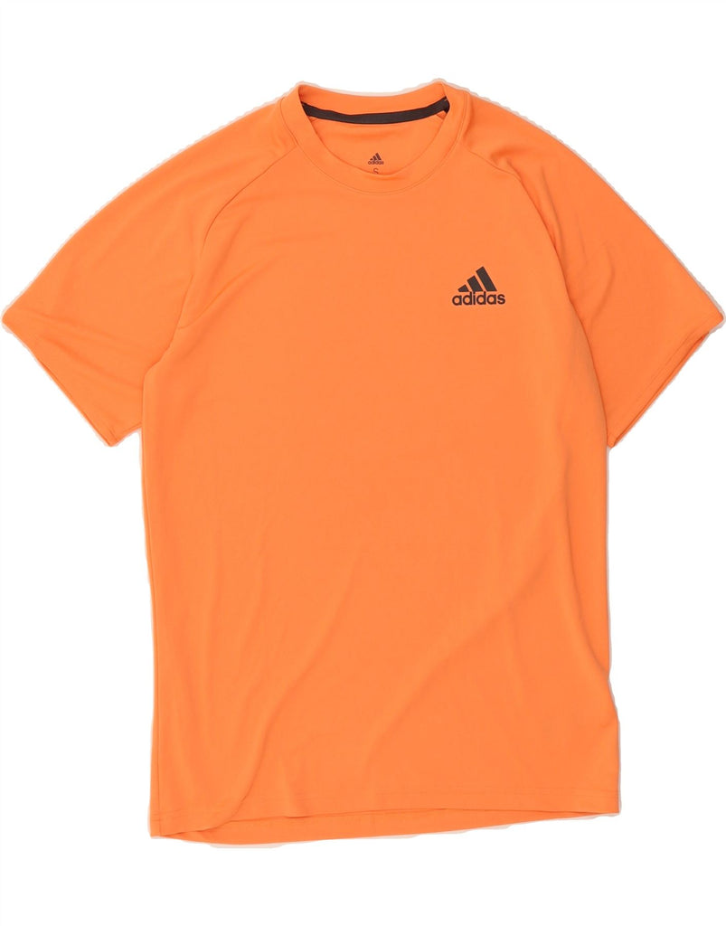 ADIDAS Mens Aeroready T-Shirt Top Small Orange Polyester Vintage Adidas and Second-Hand Adidas from Messina Hembry 