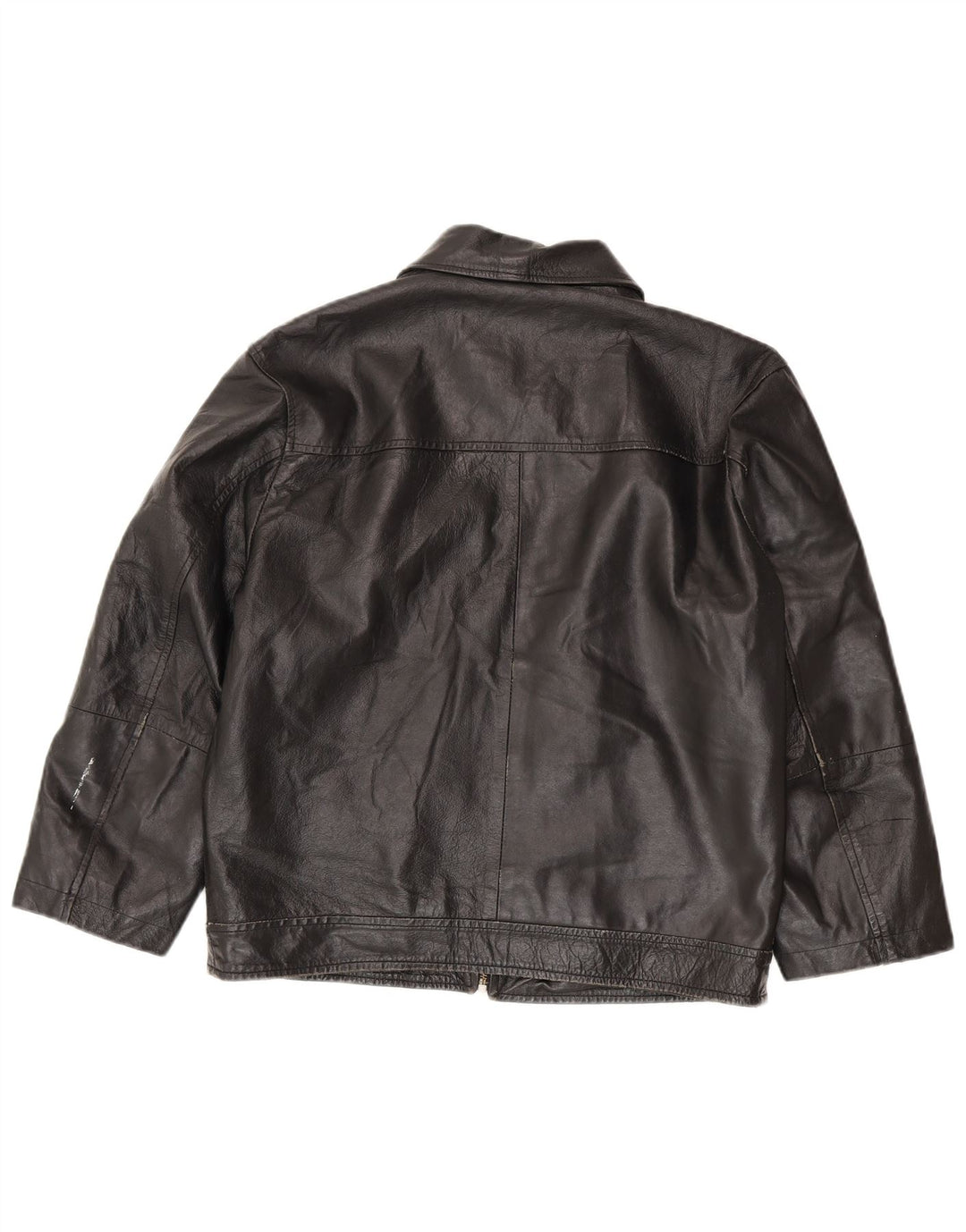 Vintage Womens Leather Jacket IT 50 XL Black