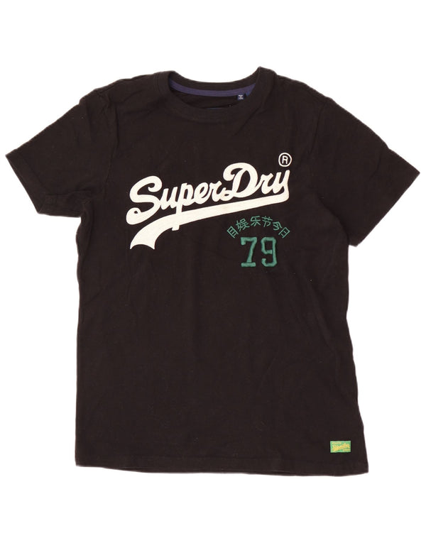 Superdry Mens Graphic T-Shirt Top Small Black Cotton