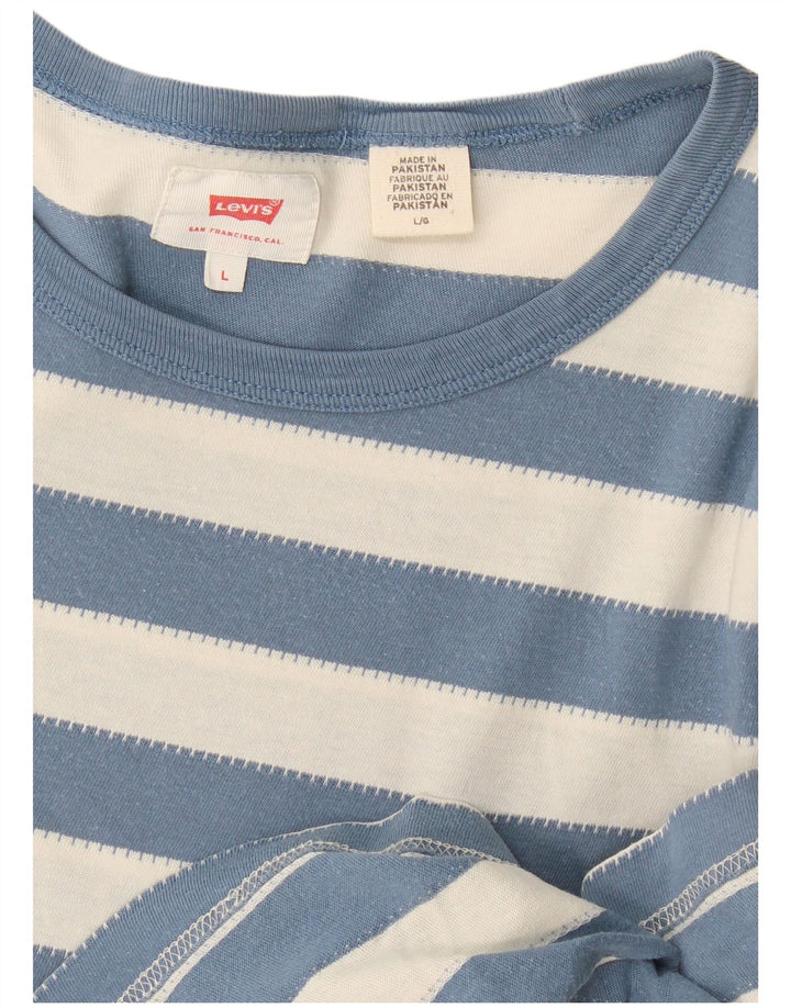 Levi's Mens T-Shirt Top Large Blue Striped