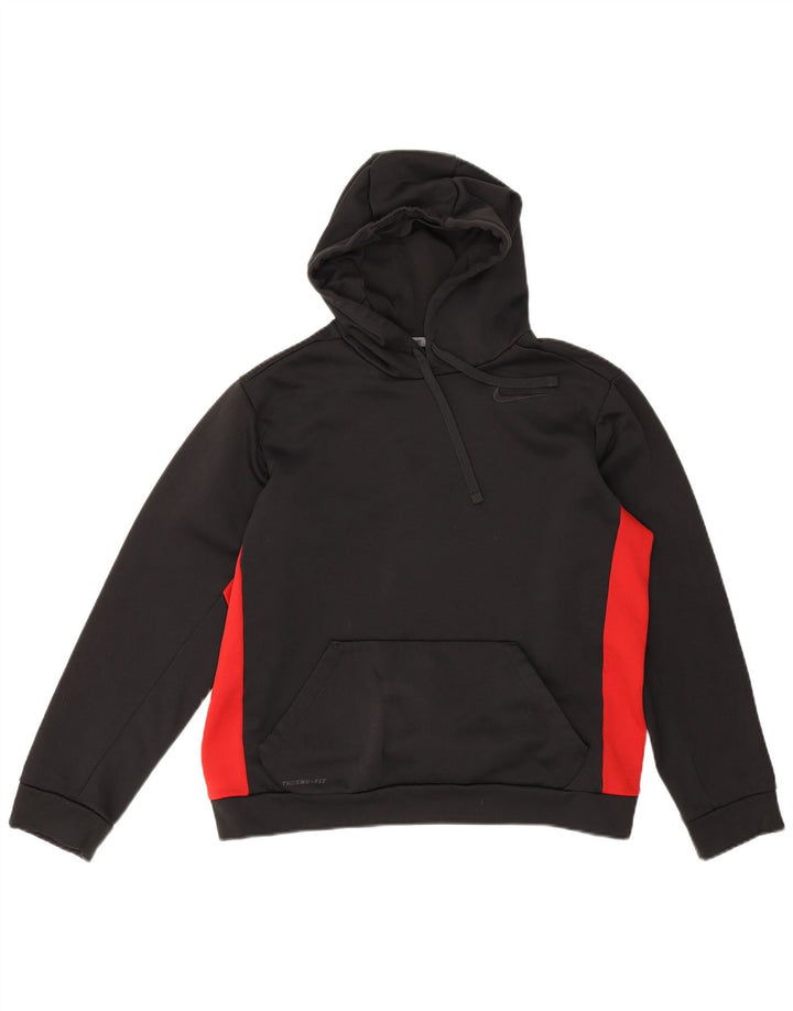 Nike Womens Hoodie Jumper UK 14 Medium Black Colourblock Polyester