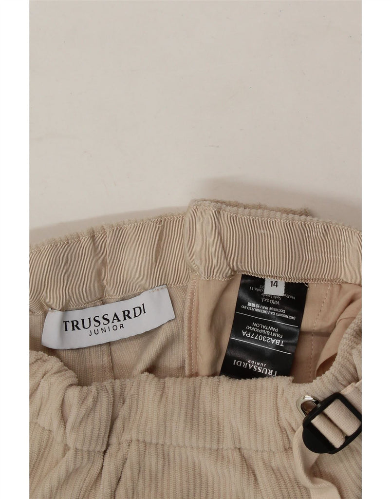 TRUSSARDI JUNIOR Girls Corduroy Trousers 13-14 Years W28 L24 Beige Vintage Trussardi Junior and Second-Hand Trussardi Junior from Messina Hembry 