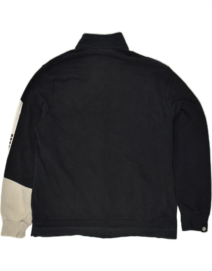 PUMA Mens Graphic Tracksuit Top Jacket 2XL Black Colourblock | Vintage Puma | Thrift | Second-Hand Puma | Used Clothing | Messina Hembry 