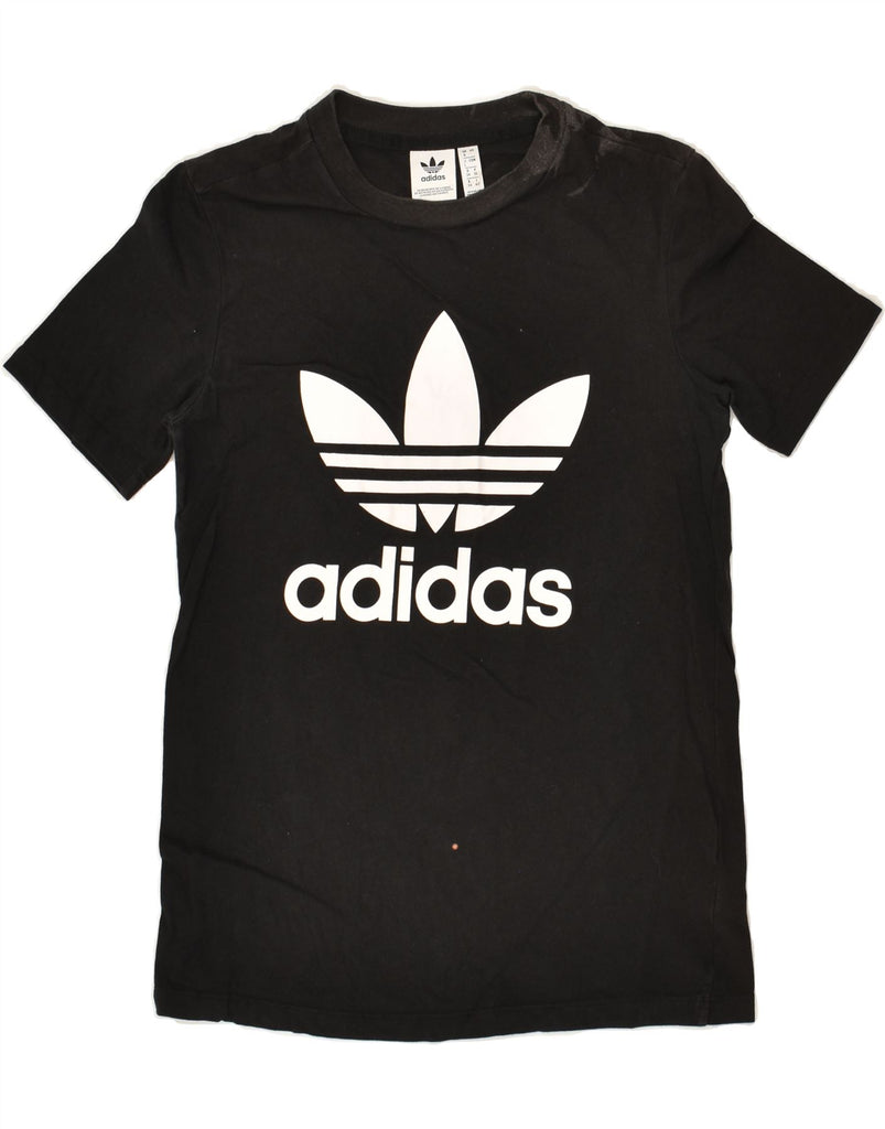 ADIDAS Womens Graphic T-Shirt Top UK 8 Small Black Cotton | Vintage Adidas | Thrift | Second-Hand Adidas | Used Clothing | Messina Hembry 