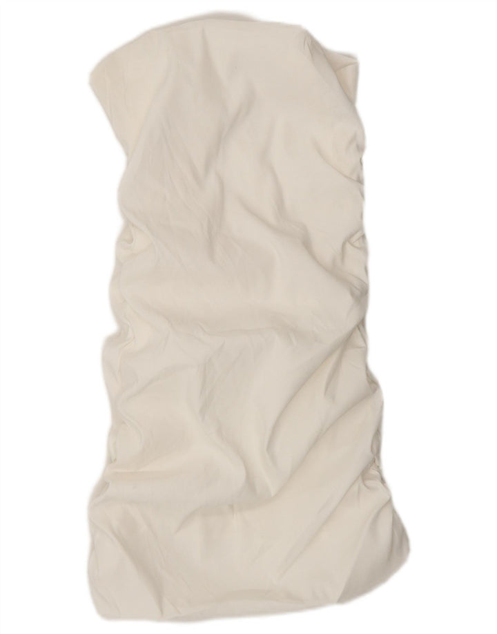 Zara Womens Strapless Dress UK 12 Medium White Cotton