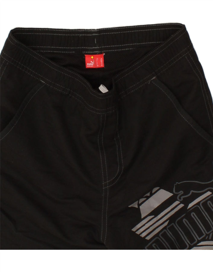 PUMA Boys Graphic Swimming Shorts 9-10 Years Black Polyester Vintage Puma and Second-Hand Puma from Messina Hembry 
