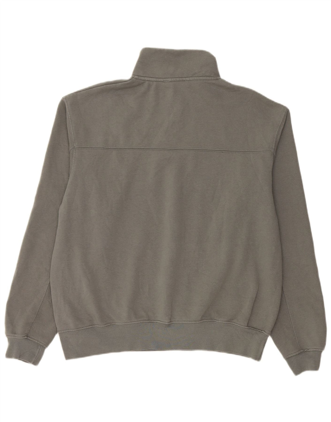 Zara Mens Zip Neck Sweatshirt Jumper Medium Grey Cotton