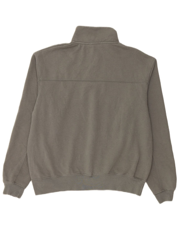 Zara Mens Zip Neck Sweatshirt Jumper Medium Grey Cotton