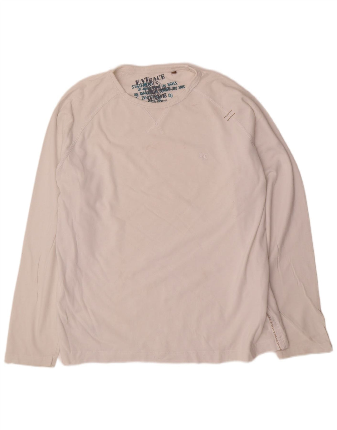Fat Face Mens Top Long Sleeve Large White Cotton