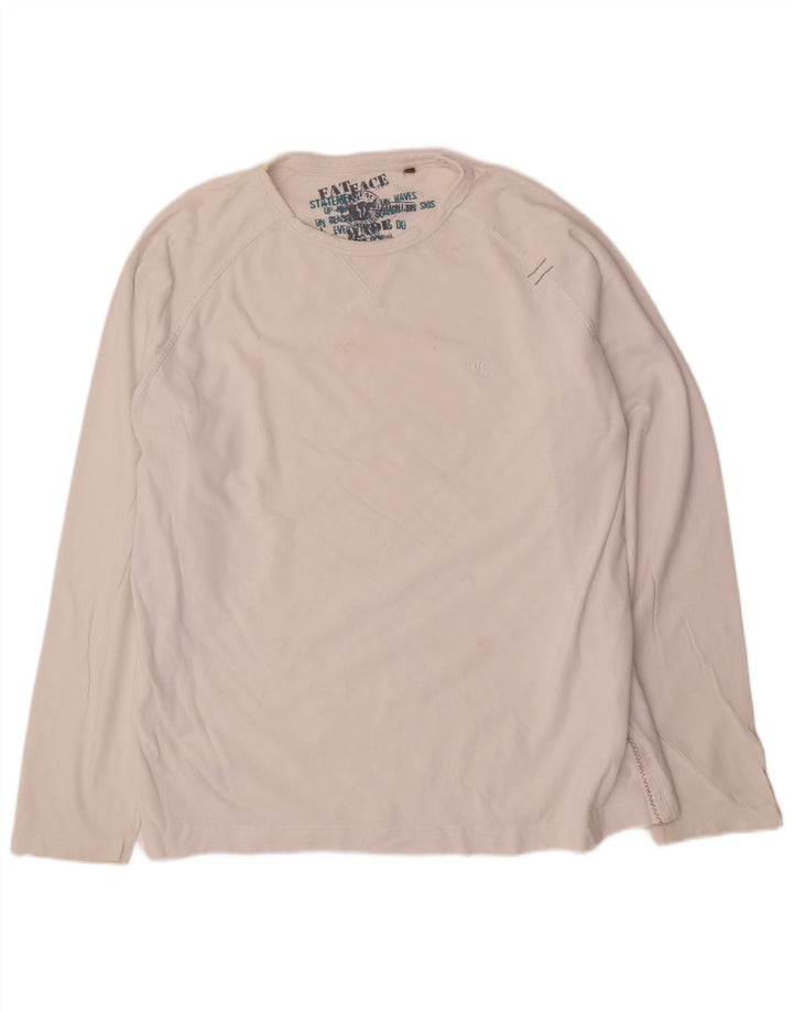 Fat Face Mens Top Long Sleeve Large White Cotton