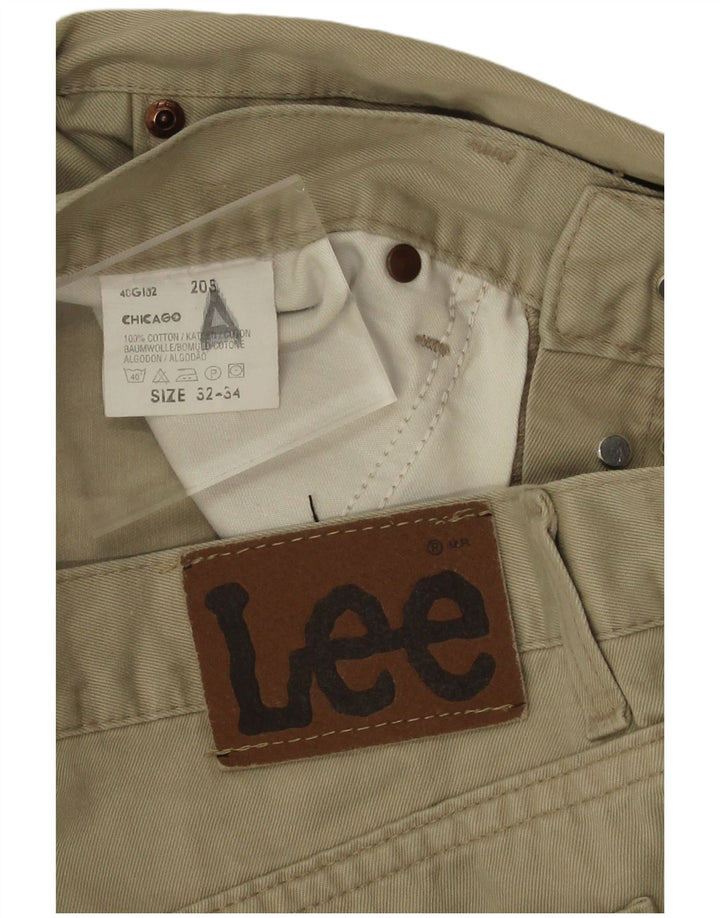 Lee Mens Chicago Straight Jeans W32 L30 Khaki Cotton