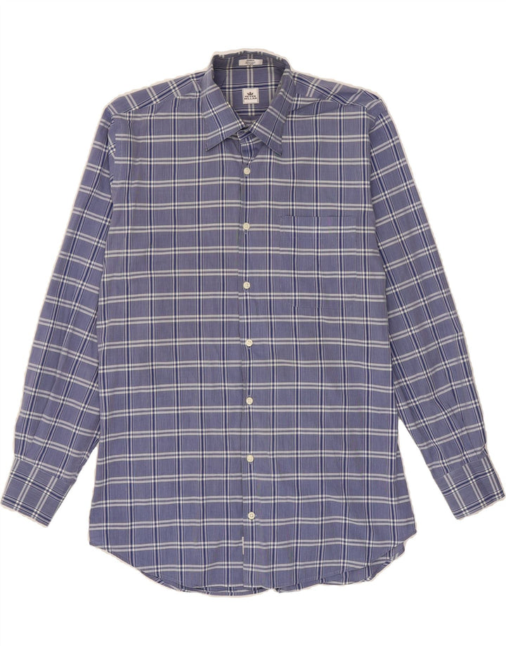 PETER MILLAR Mens Shirt Medium Blue Check Cotton Vintage Peter Millar and Second-Hand Peter Millar from Messina Hembry 