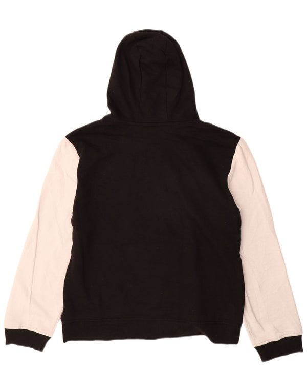 Fila Boys Graphic Hoodie Jumper 15-16 Years 2XL Black Colourblock Cotton