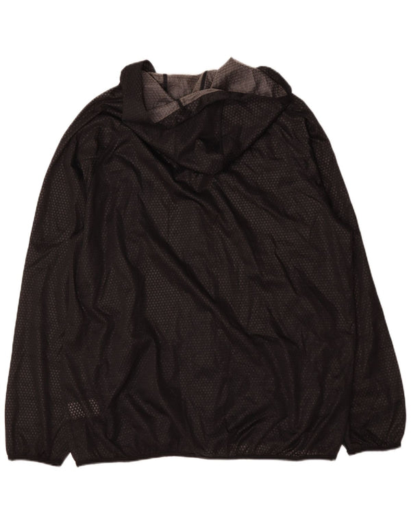 Adidas Mens Hooded Rain Jacket UK 42 XL Black Polyester