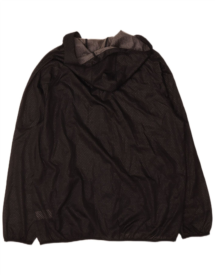 Adidas Mens Hooded Rain Jacket UK 42 XL Black Polyester