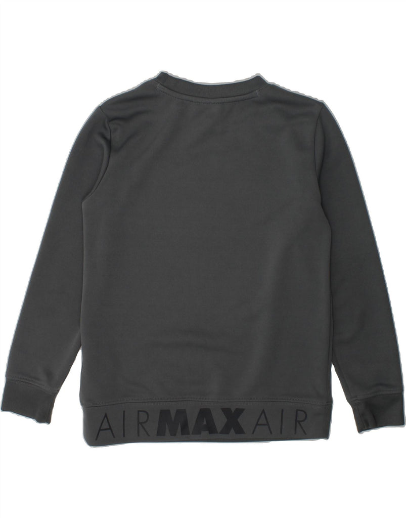 NIKE Boys Graphic Sweatshirt Jumper 5-6 Years Medium  Grey Polyester | Vintage Nike | Thrift | Second-Hand Nike | Used Clothing | Messina Hembry 