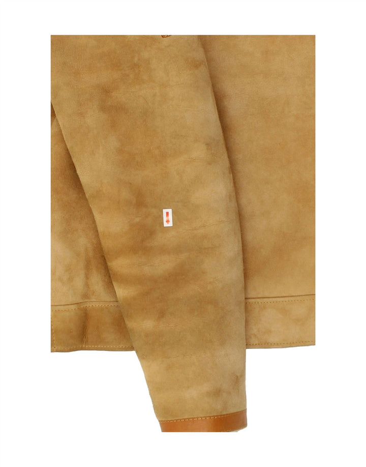 VINTAGE Mens Shearling Jacket UK 36 Small Beige Shearling