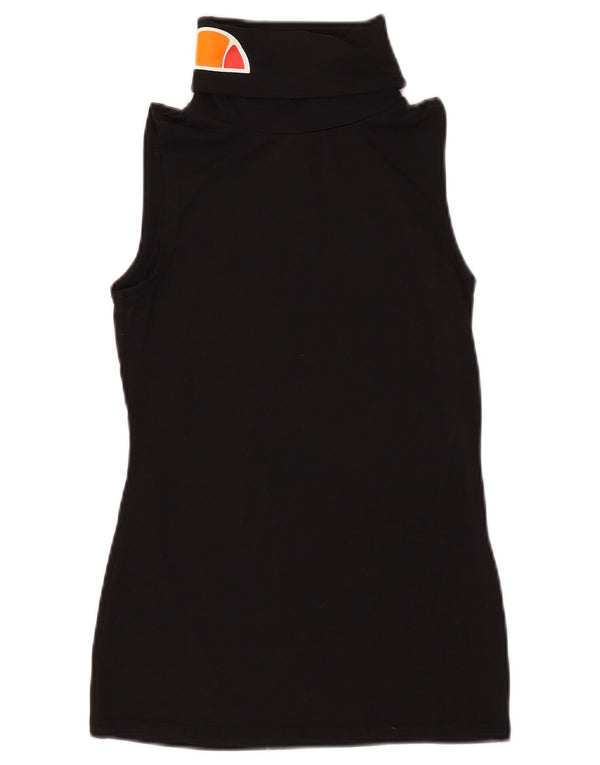 Ellesse Womens Graphic Vest Top UK 10 Small Black Nylon