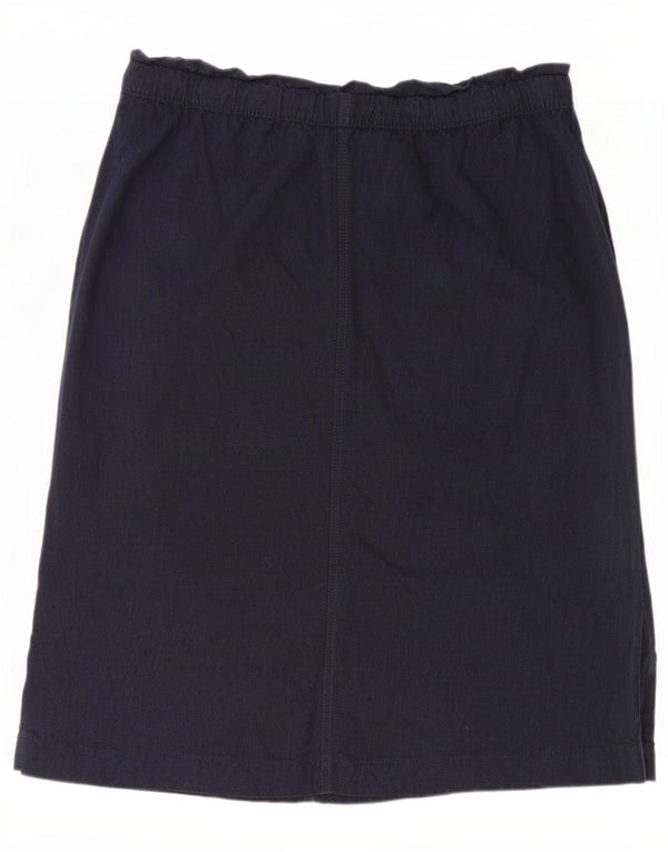 Marks & Spencer Womens Midi Skirt UK 18 XL W38 Navy Blue Linen