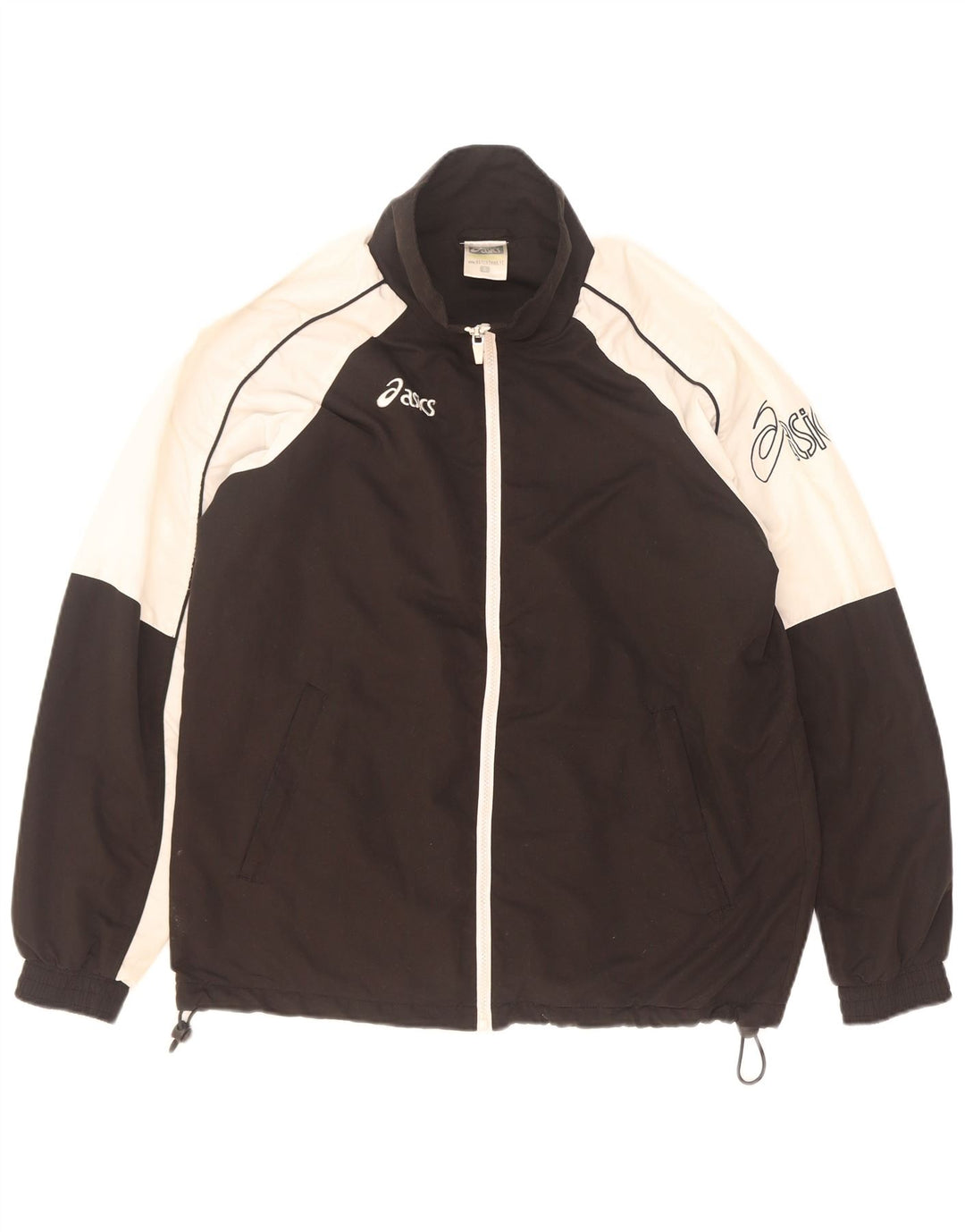 Asics Mens Graphic Tracksuit Top Jacket Small Black Colourblock Polyester
