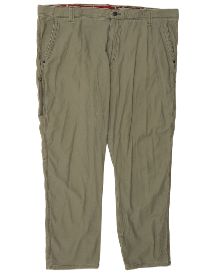 WRANGLER Mens Straight Cargo Trousers W44 L30 Green Cotton