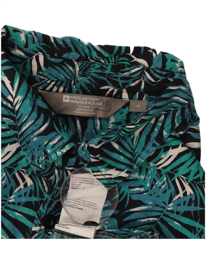 Mountain Warehouse Mens Short Sleeve Shirt Medium Turquoise Floral Hawaiian