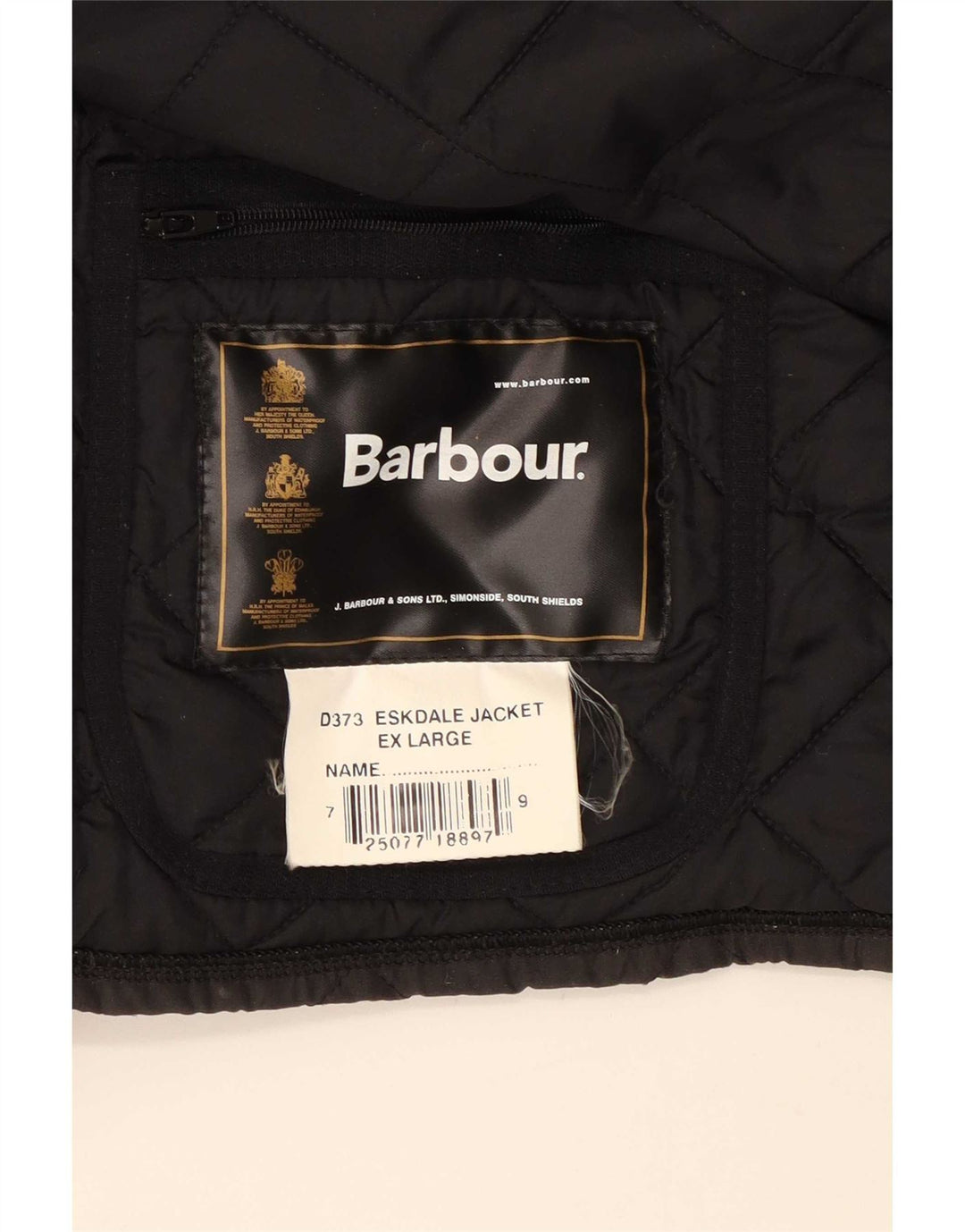 Barbour Mens Quilted Jacket UK 42 XL Black Polyester