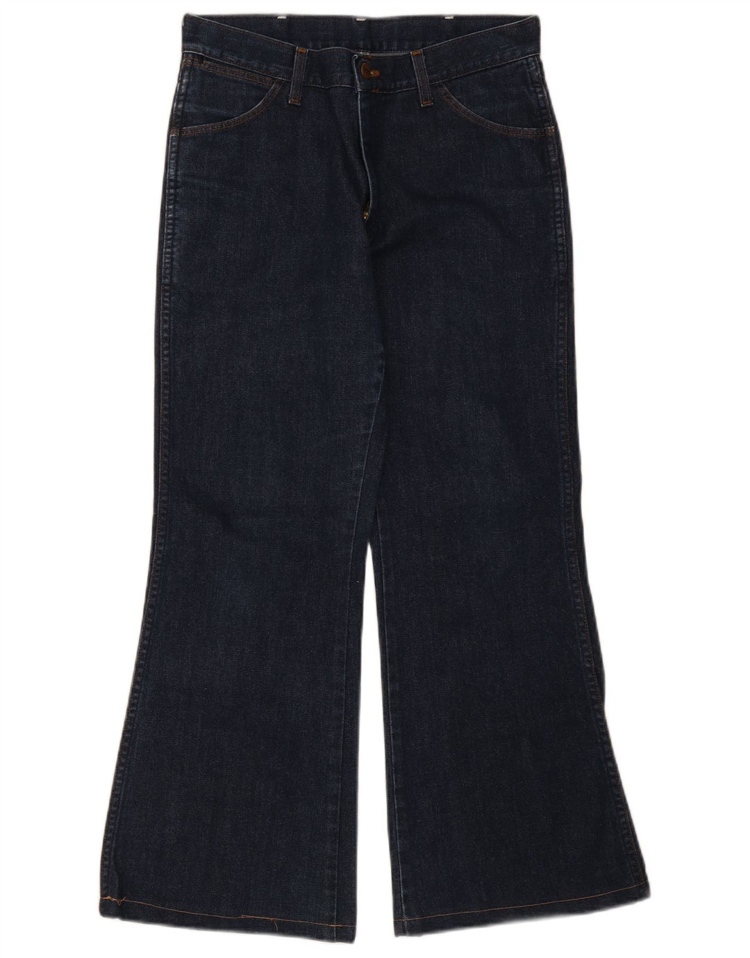 Wrangler Mens Flared Jeans W30 L28 Navy Blue Cotton